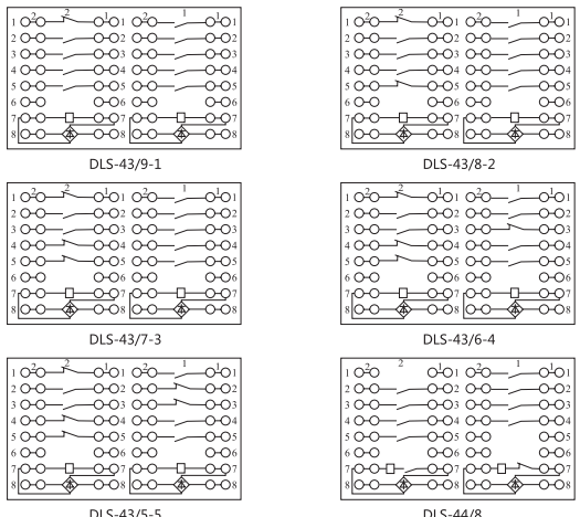 DLS-43/9-1雙位置繼電器內(nèi)部連接線圖片2 DLS-43/9-1雙位置繼電器內(nèi)部連接線圖片2