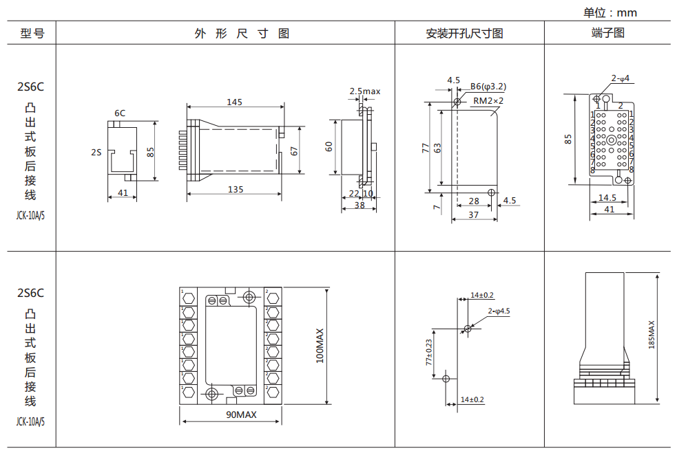 DX-113信號(hào)繼電器外形及開(kāi)孔尺寸圖 DX-113信號(hào)繼電器外形及開(kāi)孔尺寸圖