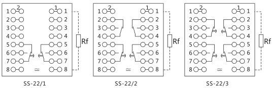 SS-22/1型時間繼電器內(nèi)部接線及外引接線圖片