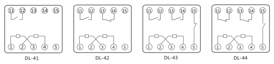 DL-41繼電器內(nèi)部端子外引接線圖 DL-41繼電器內(nèi)部端子外引接線圖