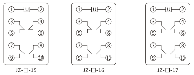 JZY(J)-38靜態(tài)中間繼電器內(nèi)部接線(xiàn)圖及外引接線(xiàn)圖 JZY(J)-38靜態(tài)中間繼電器內(nèi)部接線(xiàn)圖及外引接線(xiàn)圖